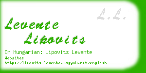 levente lipovits business card